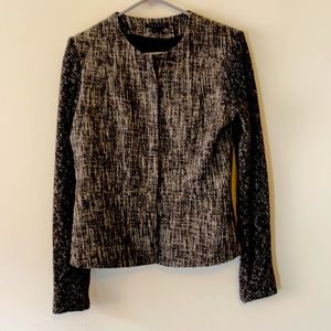 Theory Zipper Black and White Blazer Size 8
